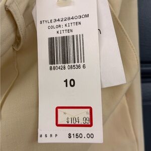 Calvin Klein neutral straight leg  Women's Wool Trousers New with Tags Size 10
